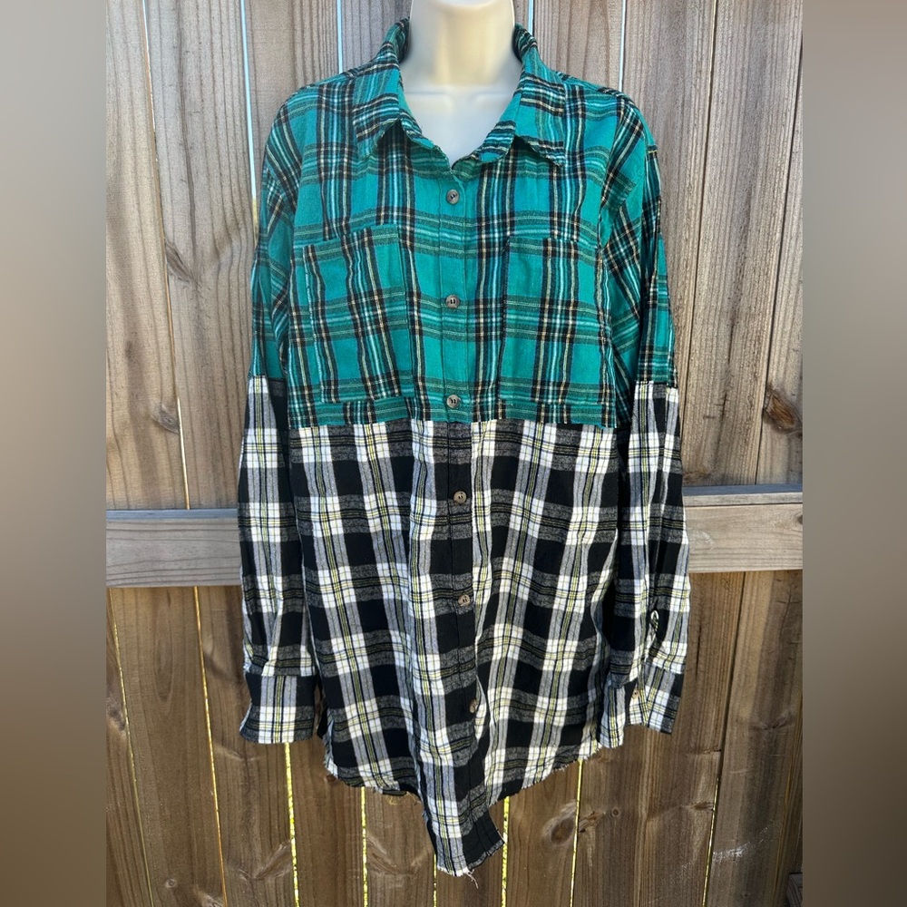 Plaid Button-Up Women’s Top